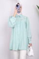 Mint Yaka Taşlı Çizgili Tunik Mint Yaka Taşlı Çizgili Tunik