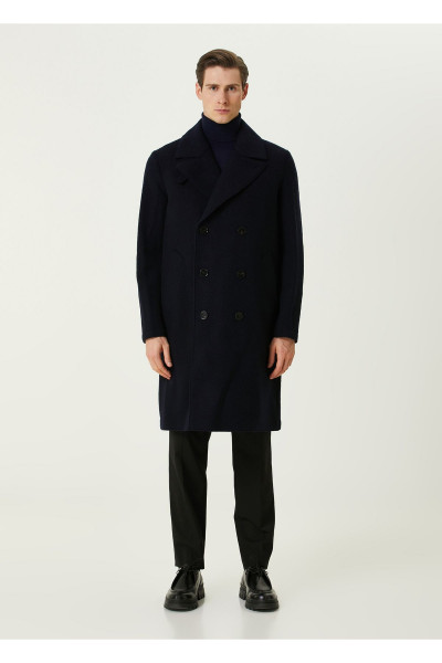 Lacivert Kruvaze Yün Palto Beden: 46 Lacivert Kruvaze Yün Palto Beden: 46