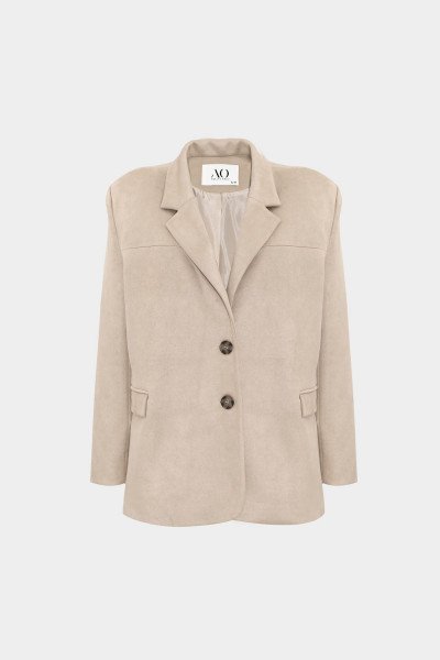 Premium Oversize Çift Düğme Blazer Kadın Süet Ceket