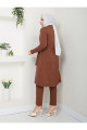 Kadın Yandan Bağlamalı Uzun Ceketli Pantolonlu Takım Kadın Yandan Bağlamalı Uzun Ceketli Pantolonlu Takım