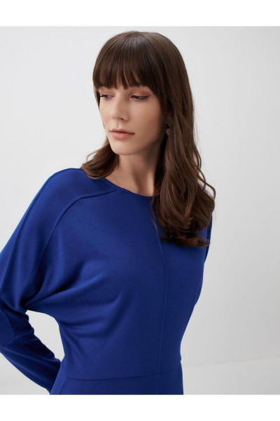 Kobalt Uzun Kollu Basic Midi Elbise Kobalt Uzun Kollu Basic Midi Elbise