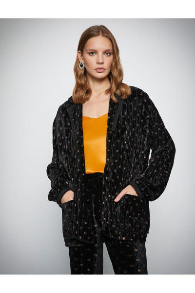 Melis Ağazat X - Biye Detaylı Fitilli Kadife Ceket Melis Ağazat X - Biye Detaylı Fitilli Kadife Ceket