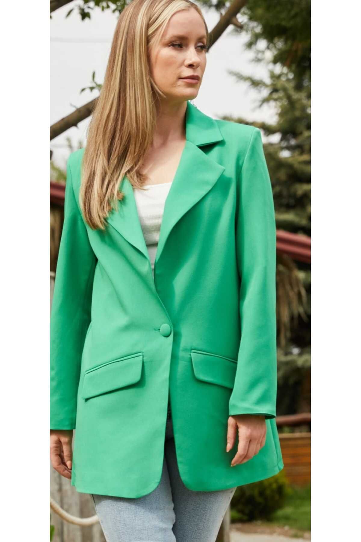 Tek Düğmeli Blazer Ceket Tek Düğmeli Blazer Ceket