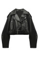 Yeni Sezon Kemerli Oversize Deri Biker Ceket Yeni Sezon Kemerli Oversize Deri Biker Ceket