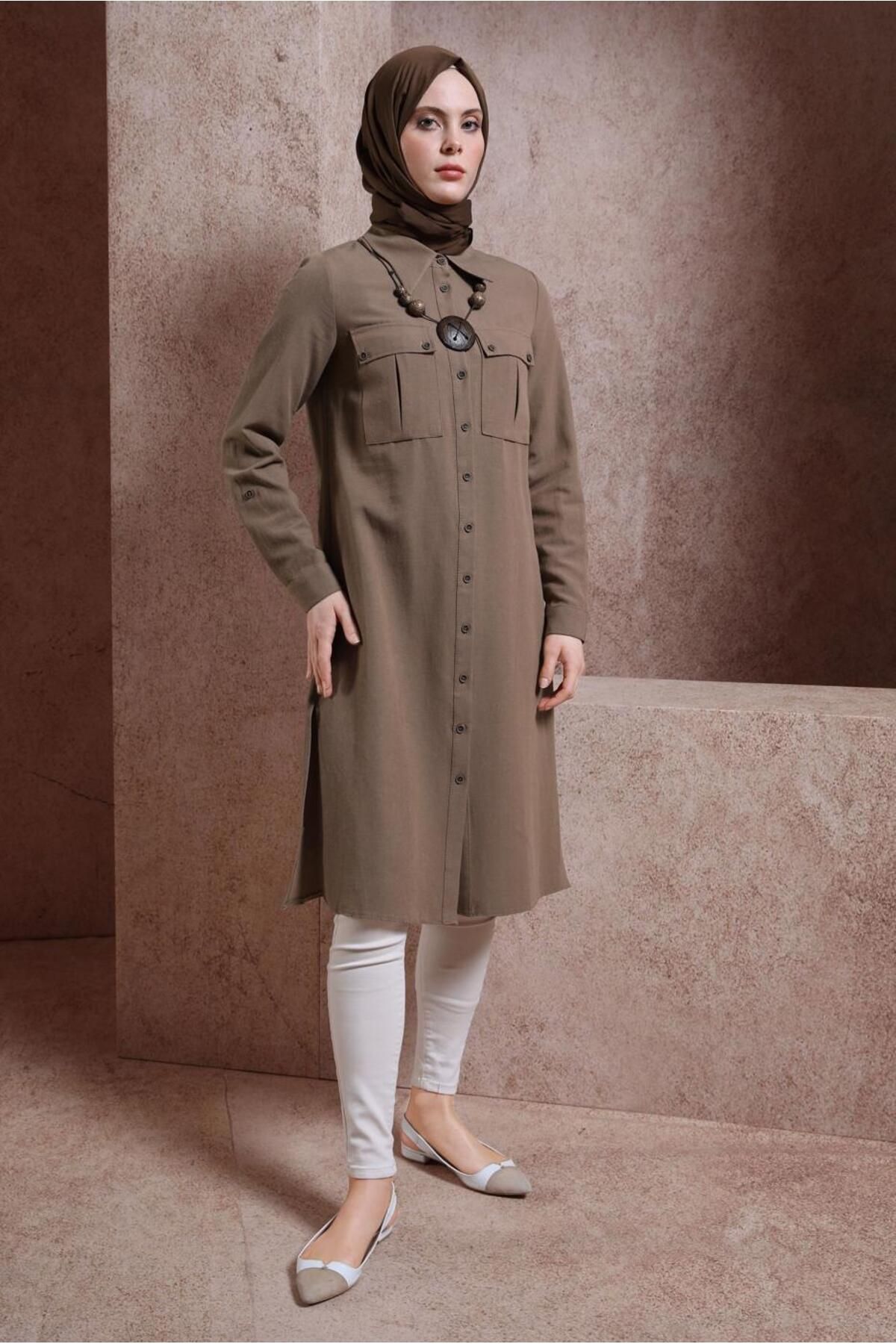 Keten Dokulu Tunik 44491 Keten Dokulu Tunik 44491