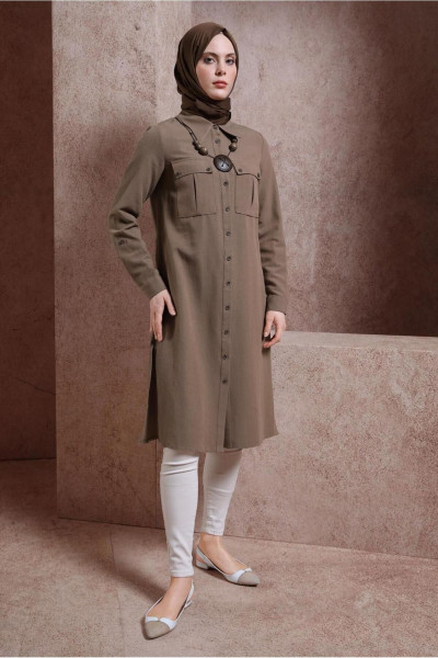 Keten Dokulu Tunik 44491 Keten Dokulu Tunik 44491