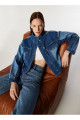 Mavi Kadın Rahat Kalıp Blok Denim Ceket M4WL-CKT-1080 Mavi Kadın Rahat Kalıp Blok Denim Ceket M4WL-CKT-1080
