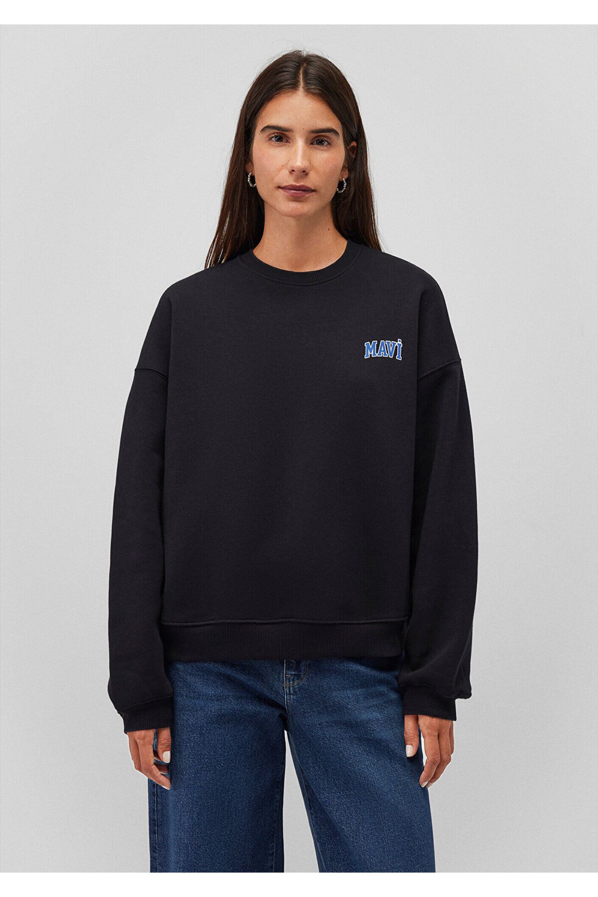 Logo Baskılı Siyah Sweatshirt 1611600-900