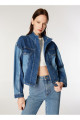 Mavi Kadın Rahat Kalıp Blok Denim Ceket M4WL-CKT-1080 Mavi Kadın Rahat Kalıp Blok Denim Ceket M4WL-CKT-1080