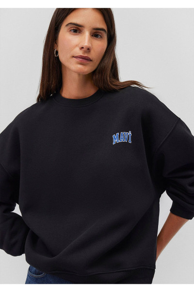 Logo Baskılı Siyah Sweatshirt 1611600-900 Logo Baskılı Siyah Sweatshirt 1611600-900