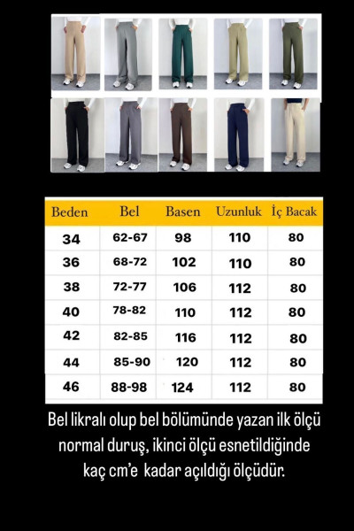 Kadın Yüksk Bel Cırtlı Beli Palazzo Pantolon Kadın Yüksk Bel Cırtlı Beli Palazzo Pantolon