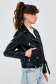 Newage Kadın Siyah Slim-fit Biker Deri Ceket 22wgd5983u5 Newage Kadın Siyah Slim-fit Biker Deri Ceket 22wgd5983u5
