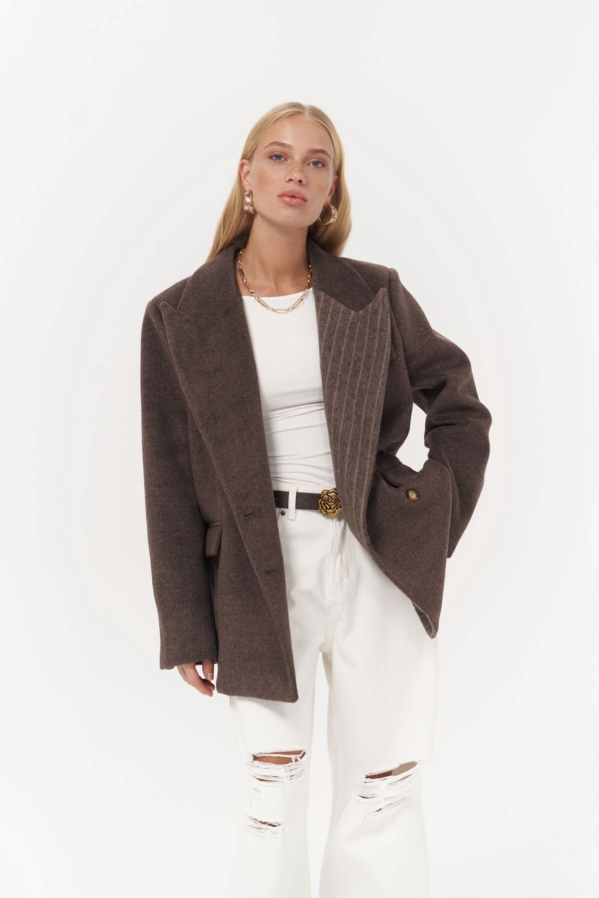 Seljord Yaka Detaylı Kahve Blazer Seljord Yaka Detaylı Kahve Blazer