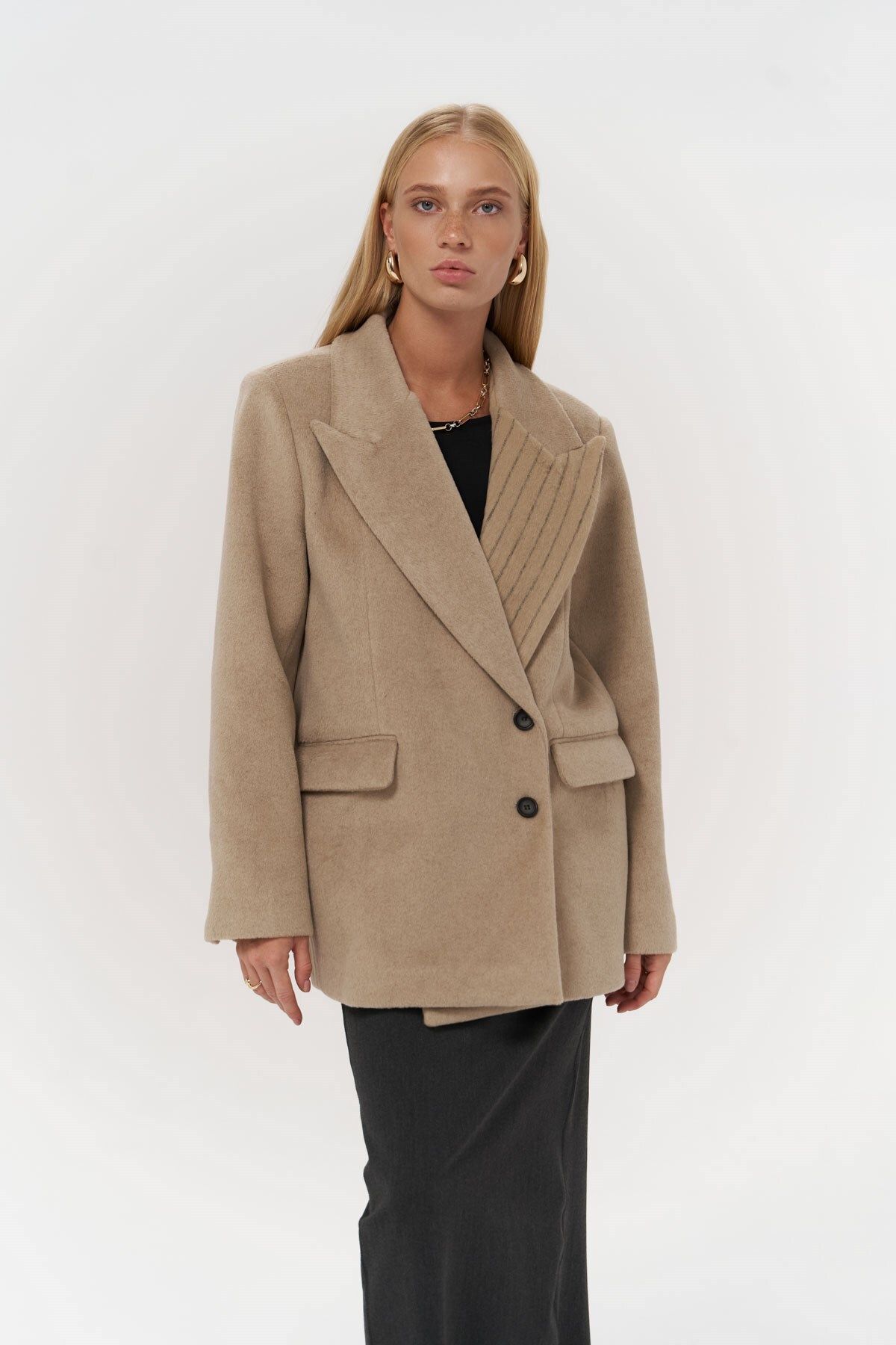 Seljord Yaka Detaylı Taupe Blazer Seljord Yaka Detaylı Taupe Blazer