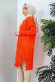Orange Bisiklet Yaka Ince Merserize Salaş Triko Tunik Orange Bisiklet Yaka Ince Merserize Salaş Triko Tunik