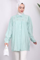 Mint Yaka Taşlı Çizgili Tunik Mint Yaka Taşlı Çizgili Tunik