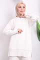 Krem Pantolonlu Triko Tunik Takım Krem Pantolonlu Triko Tunik Takım