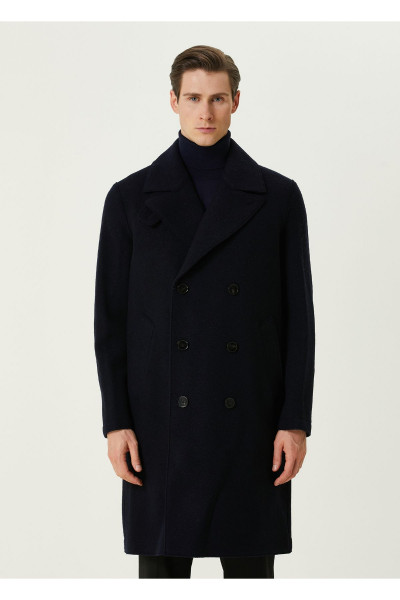 Lacivert Kruvaze Yün Palto Beden: 46 Lacivert Kruvaze Yün Palto Beden: 46