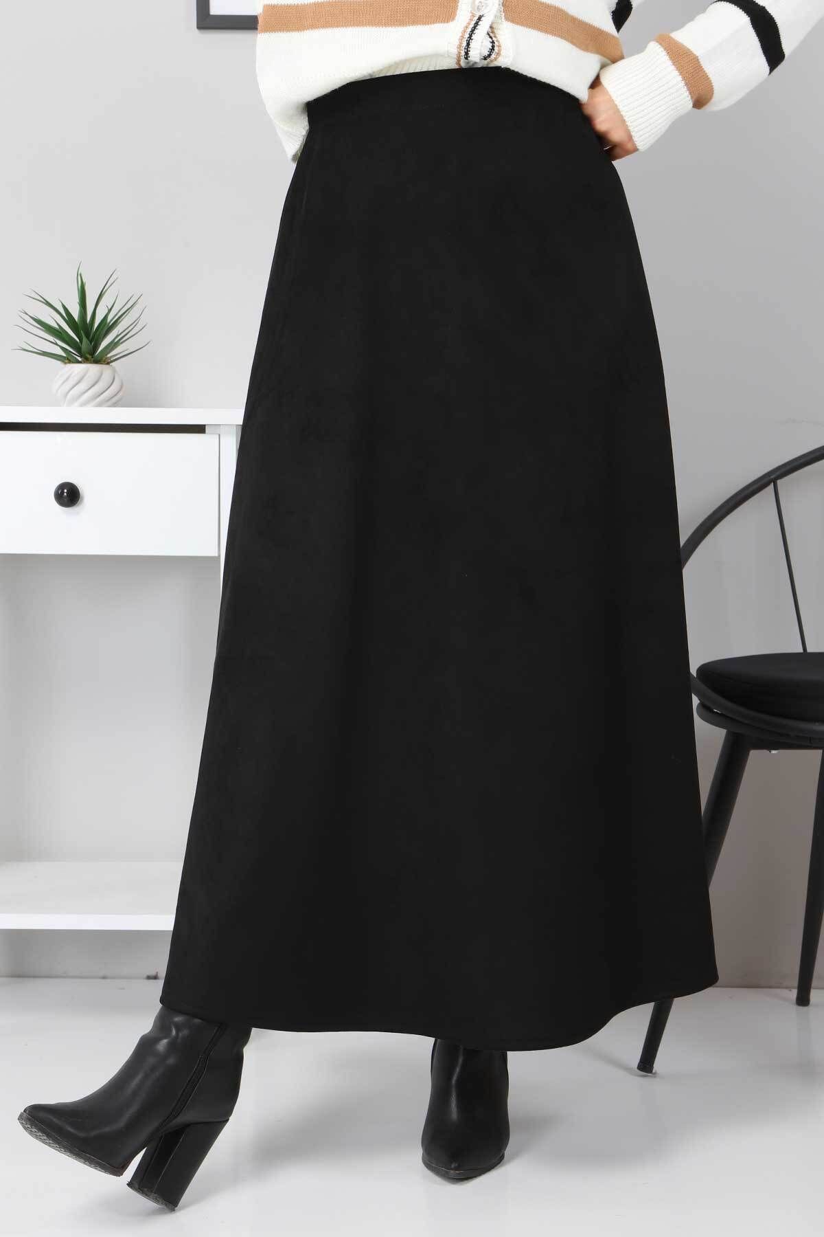 Süet Mevlana Etek Tsd0036 Siyah Süet Mevlana Etek Tsd0036 Siyah