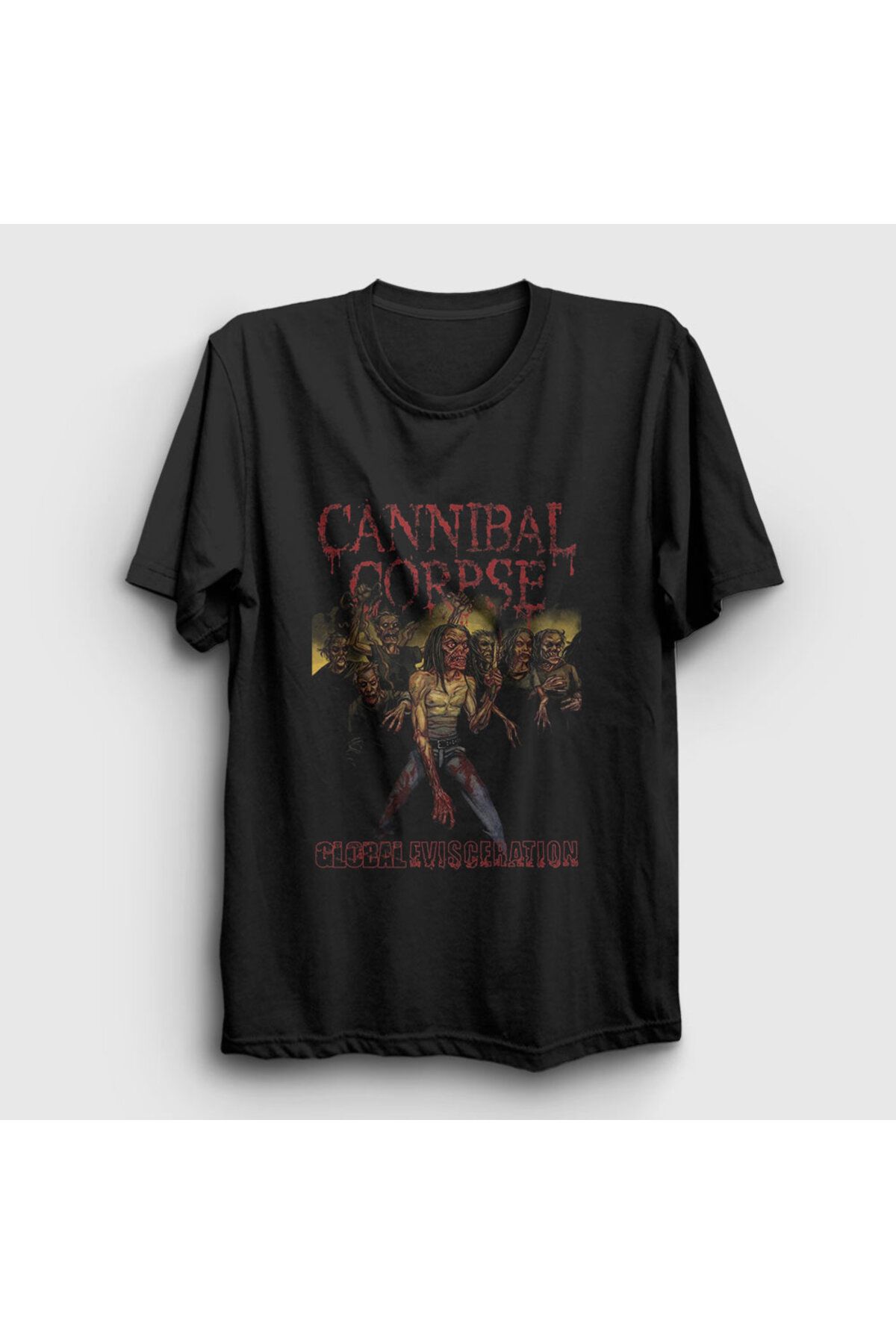 Unisex Siyah Evisceration Cannibal Corpse T-shirt 32852tt