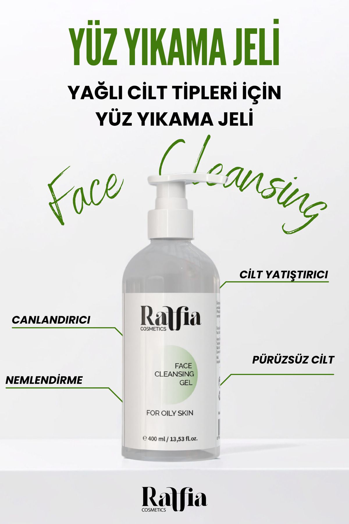 Yağlı Ciltler Için Yüz Yıkama Jeli 400ml, Gözenek Sıkılaştırıcı, Akne Ve Siyah Nokta Karşıtı