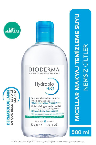Hydrabio H2O Nemlendirici Micellar Makyaj Temizleme Suyu Kuru Ciltler Yüz, Göz Çevresi 500 ml Hydrabio H2O Nemlendirici Micellar Makyaj Temizleme Suyu Kuru Ciltler Yüz, Göz Çevresi 500 ml