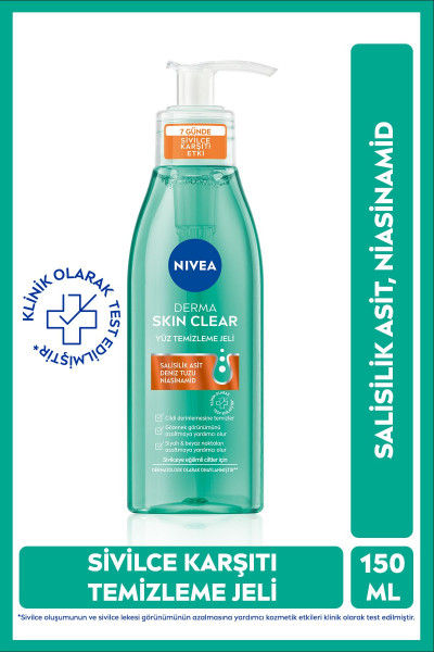 Derma Skin Clear Sivilce Karşıtı Yüz Temizleme Jeli 150ml,Tonik 200ml,Peeling 150ml,Yağlı Cilt,Pamuk Derma Skin Clear Sivilce Karşıtı Yüz Temizleme Jeli 150ml,Tonik 200ml,Peeling 150ml,Yağlı Cilt,Pamuk