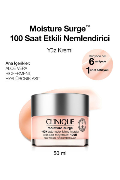 Moisture Surge™ 100 Saat Etkili Nemlendirici Yüz Kremi 50ml | Aloe Vera Bioferment, Hyalüronik Asit Moisture Surge™ 100 Saat Etkili Nemlendirici Yüz Kremi 50ml | Aloe Vera Bioferment, Hyalüronik Asit