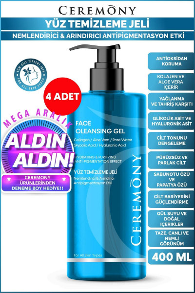 Nemlendirici & Arındırıcı & Eşitleyici Ve Karşıtı Yüz Temizleme Jeli 400 ml X Nemlendirici & Arındırıcı & Eşitleyici Ve Karşıtı Yüz Temizleme Jeli 400 ml X