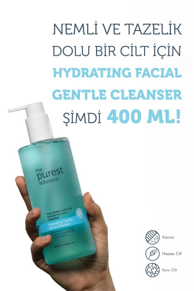 Kuru ve Karma Ciltler İçin Nemlendirici Ve Bariyer Onarıcı Hyalüronik Asit Yüz Temizleme Jeli 400 ml Kuru ve Karma Ciltler İçin Nemlendirici Ve Bariyer Onarıcı Hyalüronik Asit Yüz Temizleme Jeli 400 ml