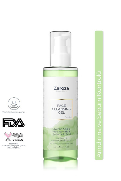 Face Cleansing Gel | Arındırıcı & Gözenek Sıkılaştırıcı Yüz Temizleme Jeli - 200 ml Face Cleansing Gel | Arındırıcı & Gözenek Sıkılaştırıcı Yüz Temizleme Jeli - 200 ml