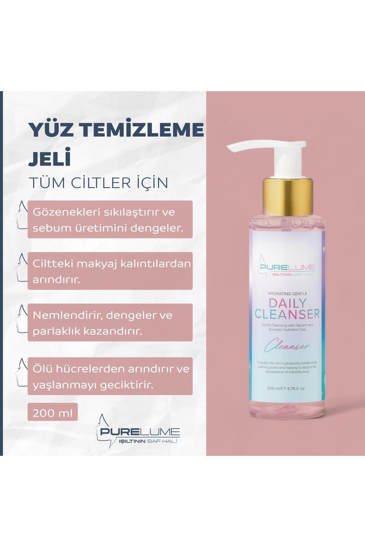 Ve Leke Karşıtı, Sebum Dengeleyici, Arındırıcı Ve Nemlendirici Yüz Yıkama Jeli 200 ml