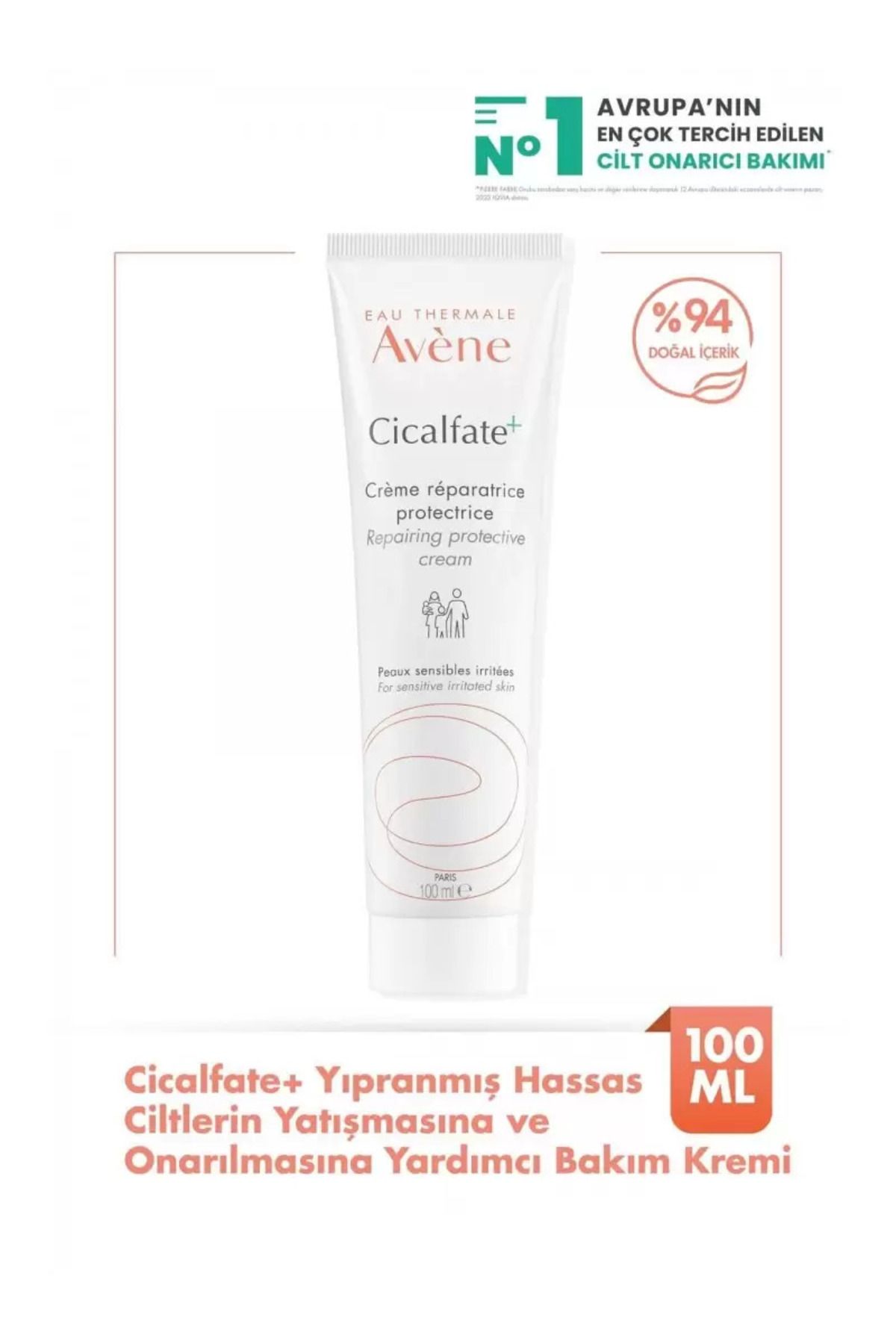 Cicalfate+ Yıpranmış Hassas Ciltlerin Onarılmasına ve Yatışmasına Yardımcı Bakım Kremi 100 ml