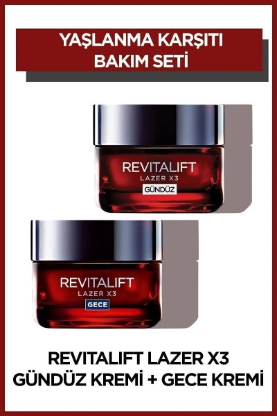 L'oréal Paris Revitalift Lazer X3 Yoğun Yaşlanma Karşıtı Gündüz Bakım Kremi Gece Bakım Kremi 50 ml L'oréal Paris Revitalift Lazer X3 Yoğun Yaşlanma Karşıtı Gündüz Bakım Kremi Gece Bakım Kremi 50 ml