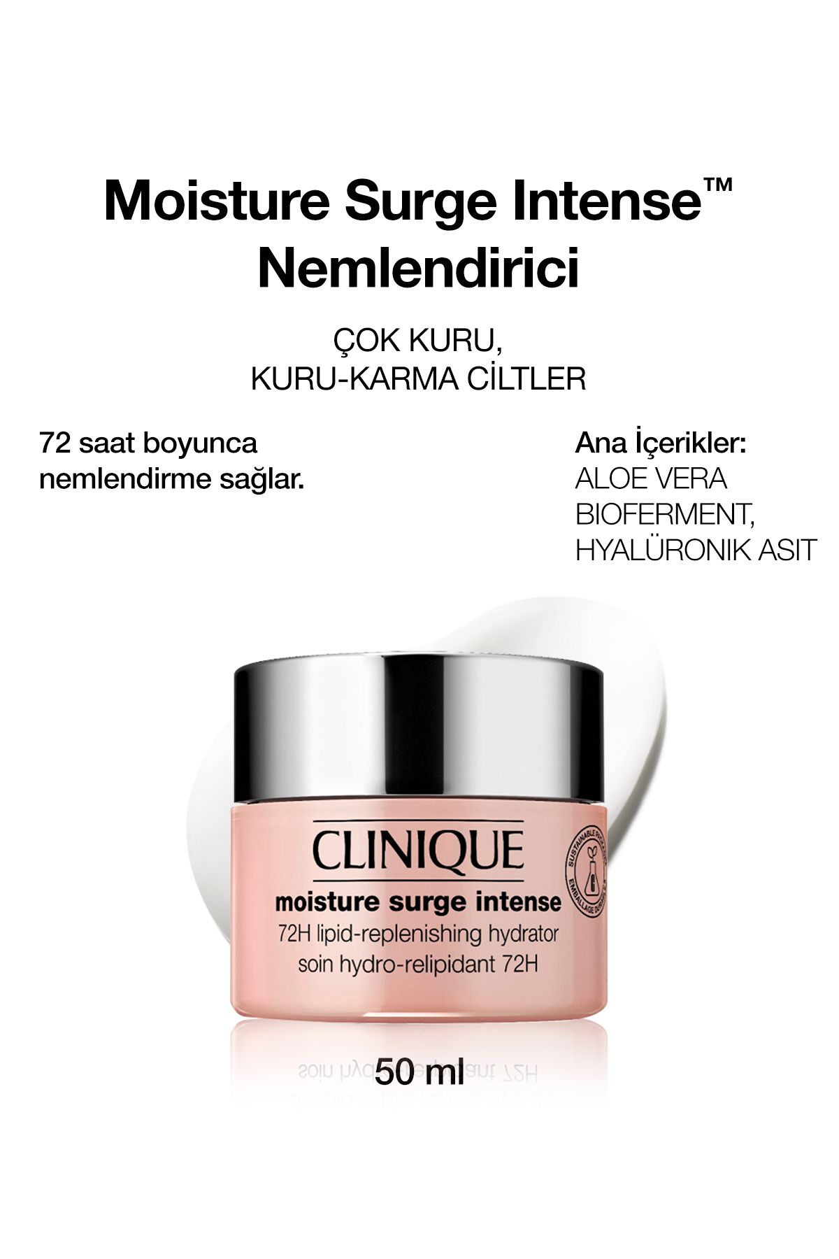 Moisture Surge™ Intense 72 Saat Nem Koruma Teknolojili Yoğun Nemlendirici Yüz Kremi 50 ml