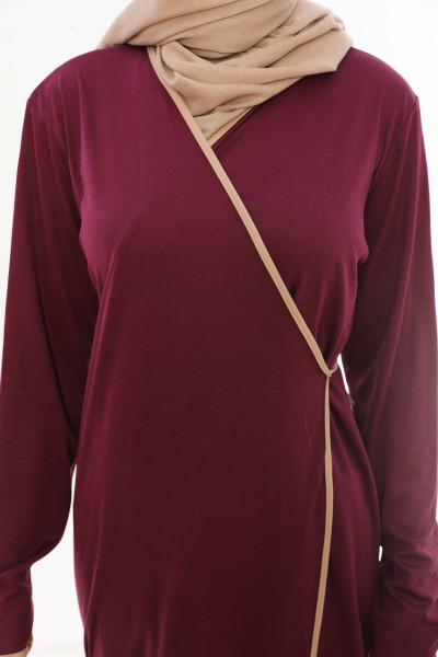 Yandan Bağlamalı Namaz Elbisesi Mürdüm Yandan Bağlamalı Namaz Elbisesi Mürdüm