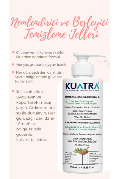 Nemlendirici Besleyici Temizlik Jeli 550ml (KOKUSUZ) Nemlendirici Besleyici Temizlik Jeli 550ml (KOKUSUZ)