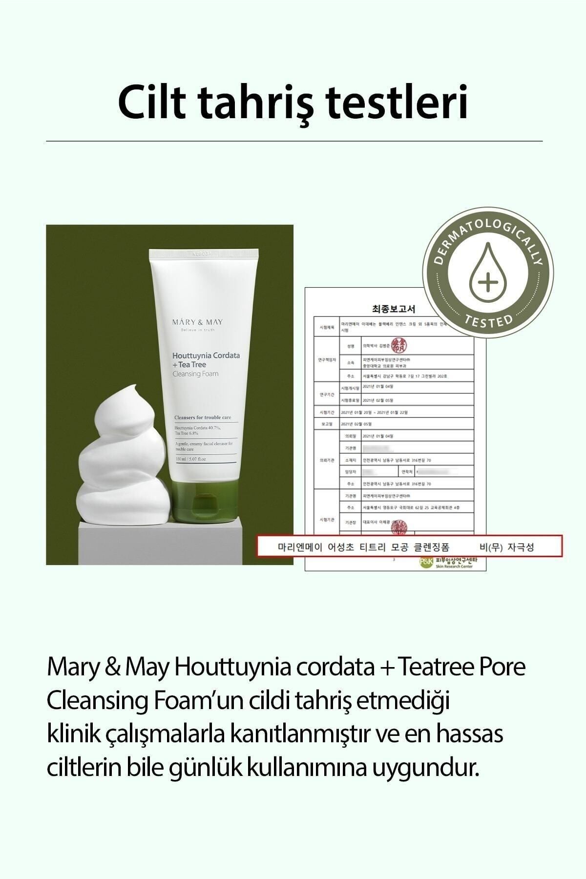 Hassas Ciltlere Uygun Gözenek Karşıtı Temizleme Köpüğü Houttuynia Cordata+tea Tree Cleansing Foam