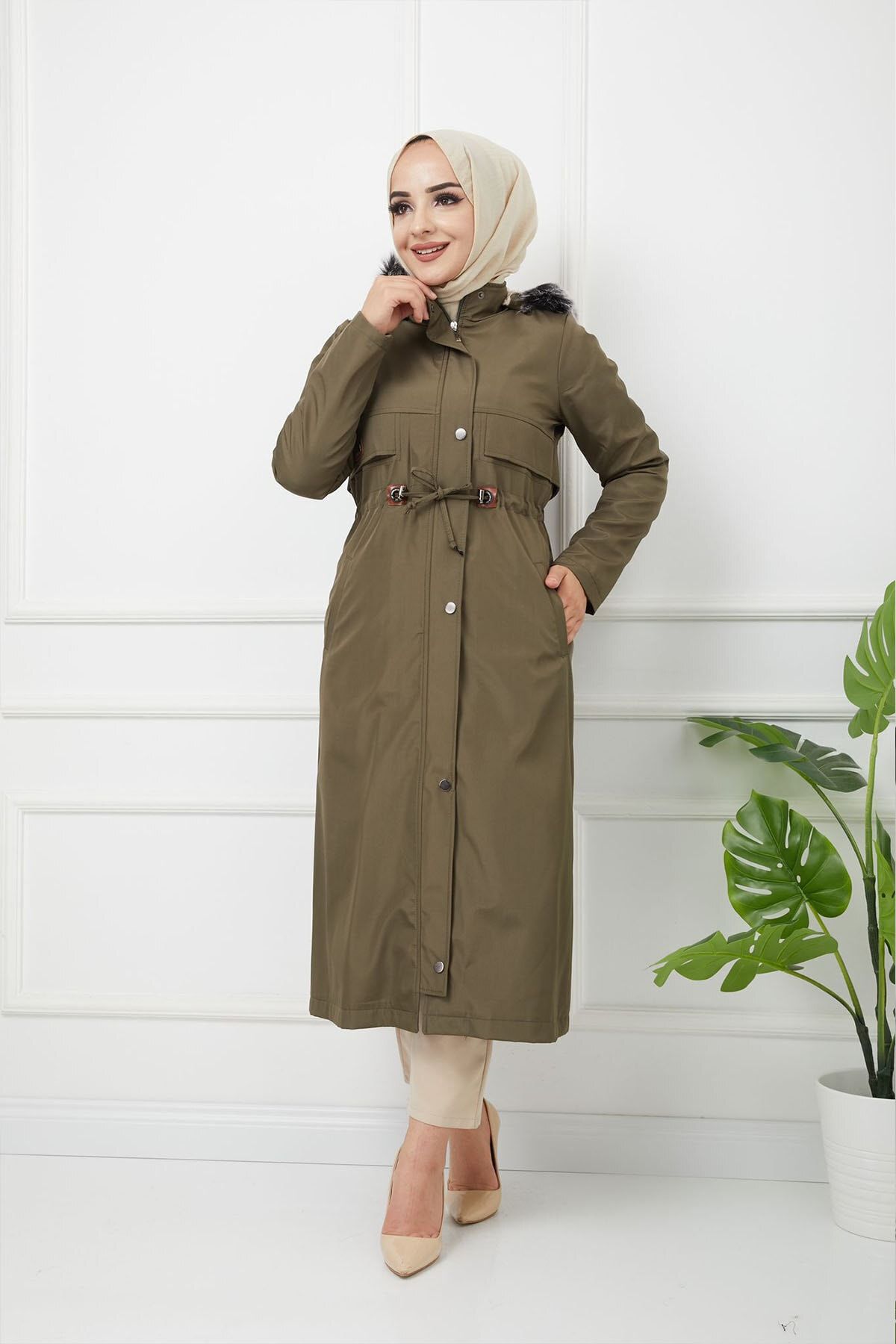 Water Prof Haki Içi Kürklü Kışlık Battal Mevsimlik Mont & Kaban Water Prof Haki Içi Kürklü Kışlık Battal Mevsimlik Mont & Kaban