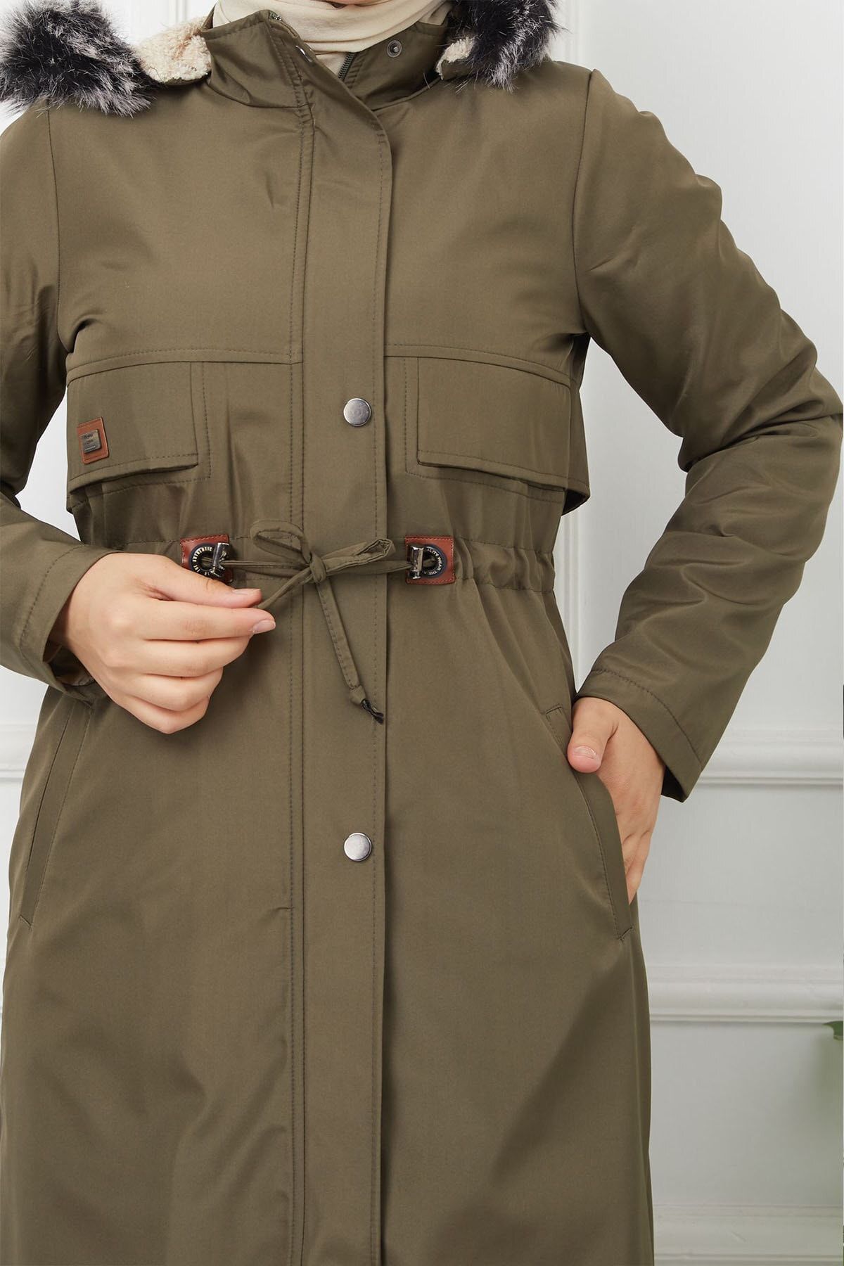 Water Prof Haki Içi Kürklü Kışlık Battal Mevsimlik Mont & Kaban Water Prof Haki Içi Kürklü Kışlık Battal Mevsimlik Mont & Kaban