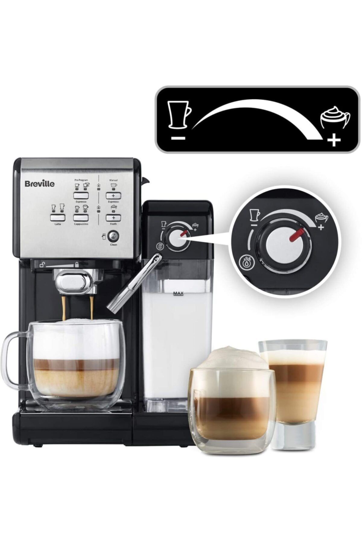 Prima Latte Iı Espresso, Latte & Cappuccino Kahve Makinesi | Profesyonel 19 Bar [vcf108x]