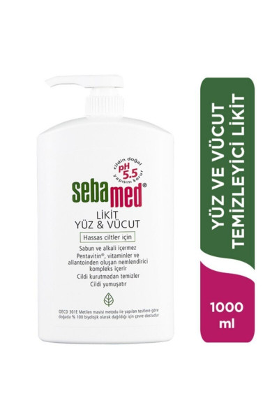 Likit Yüz & Vücut Temizleme Jeli 1000 ml Likit Yüz & Vücut Temizleme Jeli 1000 ml
