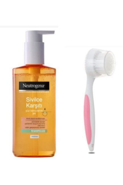 Sivilce Karşıtı Yağsız Yüz Temizleme Jeli 200 ml ve Masaj Başlıklı Yüz Fırçası Sivilce Karşıtı Yağsız Yüz Temizleme Jeli 200 ml ve Masaj Başlıklı Yüz Fırçası