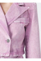 Kruvaze Pembe Denim Ceket Kruvaze Pembe Denim Ceket