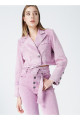 Kruvaze Pembe Denim Ceket Kruvaze Pembe Denim Ceket