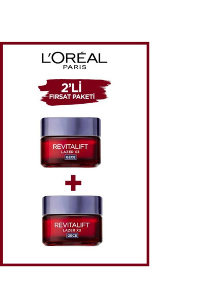 Revitalift Lazer X3 Ailesi Gece Kremi 50 Ml + 50 Ml 2 Adet Revitalift Lazer X3 Ailesi Gece Kremi 50 Ml + 50 Ml 2 Adet