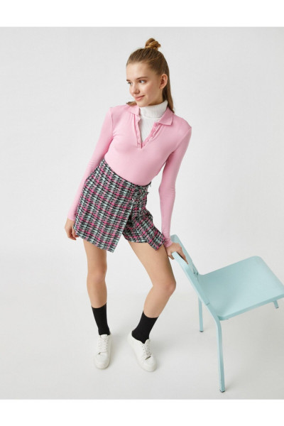 Kareli Şort Etek Kareli Şort Etek