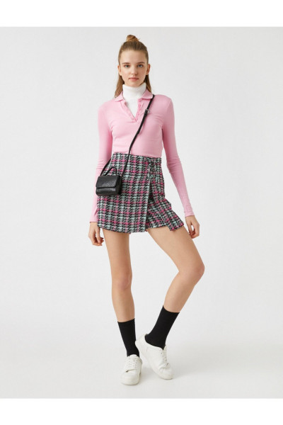 Kareli Şort Etek Kareli Şort Etek