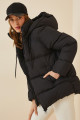 Kadın Siyah Kapüşonlu Oversize Şişme Mont RV00001 Kadın Siyah Kapüşonlu Oversize Şişme Mont RV00001