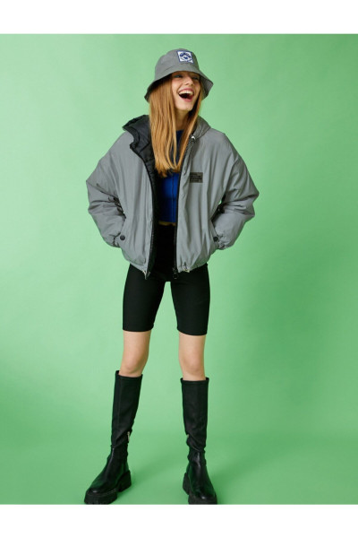 Kapüşonlu Fermuarlı Cepli Mont Kapüşonlu Fermuarlı Cepli Mont